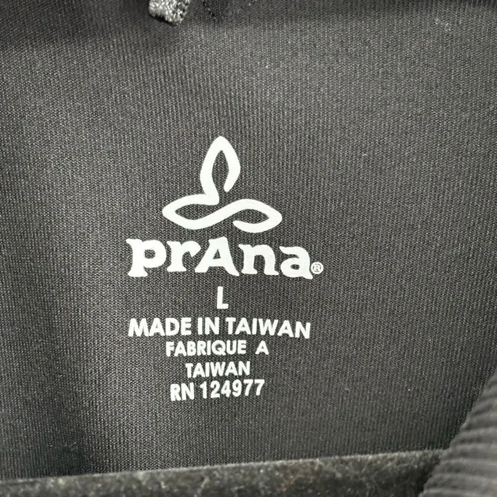 Prana Full Zip‎ High Neck Athletic Jacket Black Large
